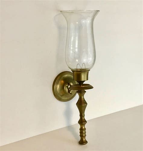 Wall Brass Hurricane Sconce Candle Holder Solid Brass Sconce Etsy