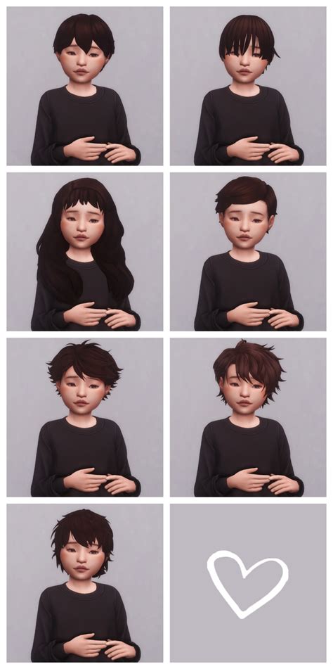 7 Kids Hair Conversions Maytaiii On Patreon Sims 4 Children Sims