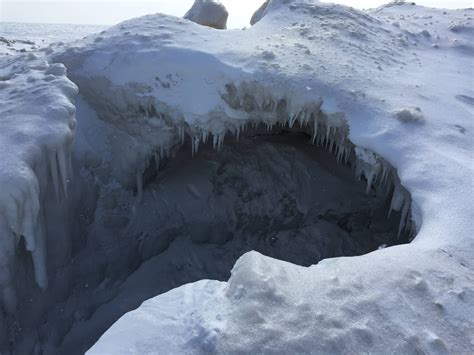 Awesome Ice Cave On Lake Michigan Muskegon Michigan