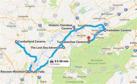 This Map Shows The Shortest Route To 7 Of Tennessees Most Incredible