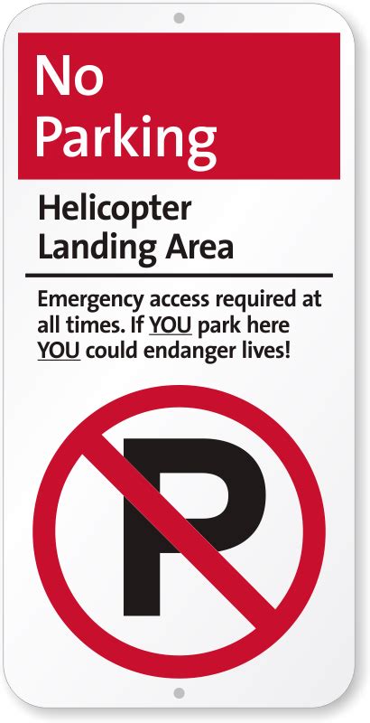 Helicopter Signs Heliport Helicopter Landing Area No Parking