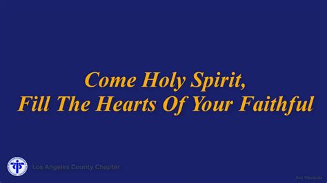 Come Holy Spirit Fill The Hearts Of Your Faithful Youtube