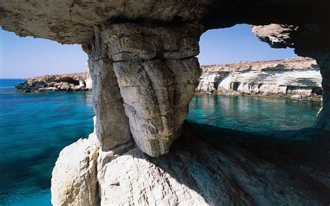 Free Download Hd Wallpaper Cave Rock Sea Cliff Cyprus Beach