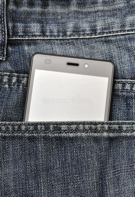 Mobile Phone Cellphone In Back Pocket Blue Jeans Stock Image Image