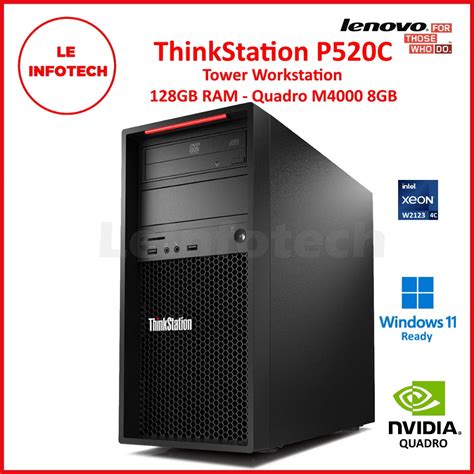 Lenovo Thinkstation P520c Desktop Tower Workstation 4 Core Intel Xeon