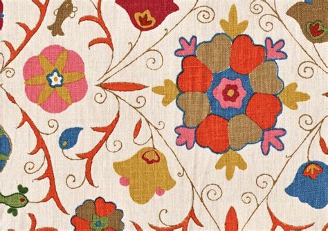 Kathryn M Ireland Textiles Safi Suzani Style 100 Linen Suzani