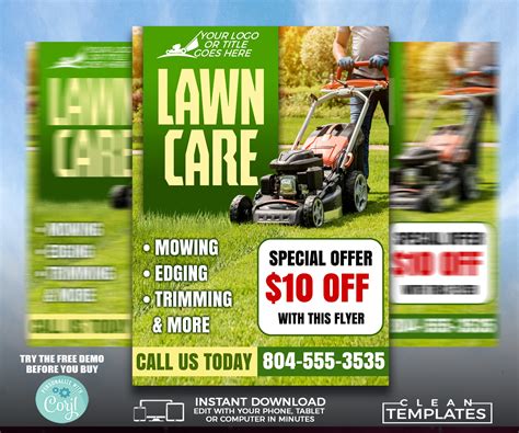 lawn care service flyer edit online 5x7 digital and printable do it yourself corjl template