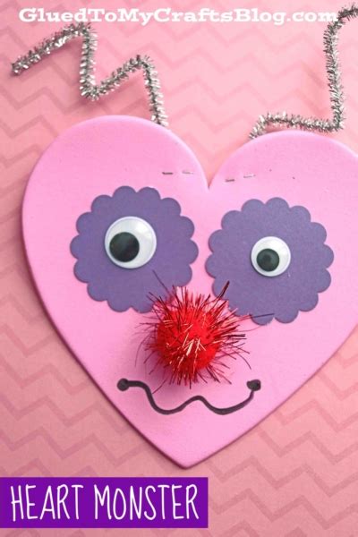 Heart Shaped Valentine Monster Craft