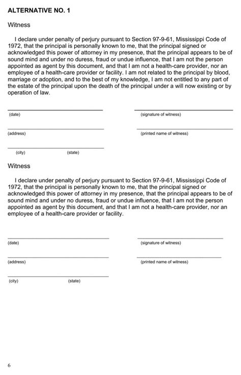 Download Mississippi Medical Power Of Attorney Form For Free Page 6