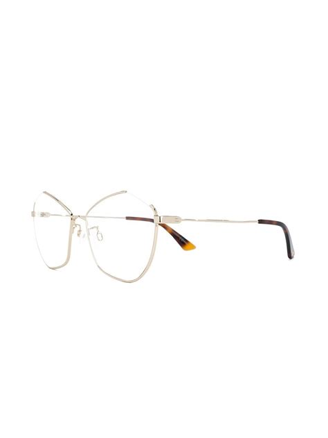 mcq swallow angular cat eye frame glasses farfetch