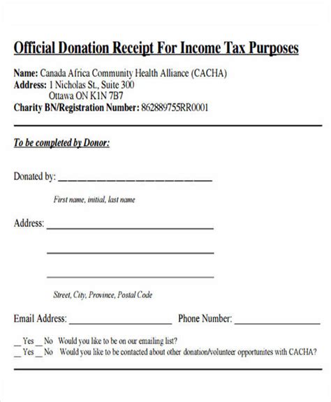 Free 7 Tax Receipts For Donation In Ms Word Pdf