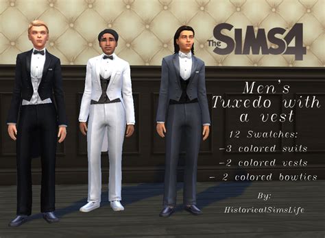 Ts4 Mens Tuxedos History Lovers Sims Blog