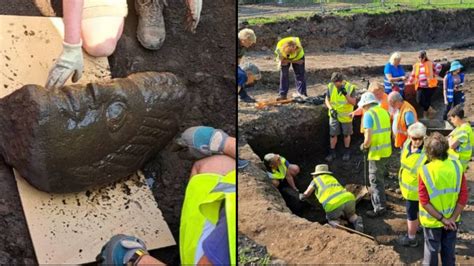 Archaeological Dig In Uk Unearths Two Roman Carved Heads Described As