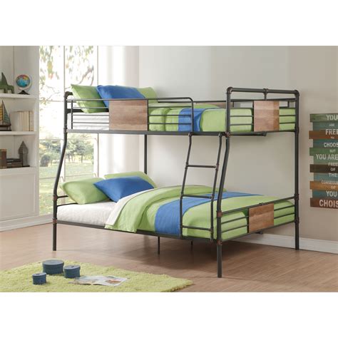 Acme Furniture Brantley Industrial Full Xl Over Queen Bunk Bed Value City Furniture Bunk Beds