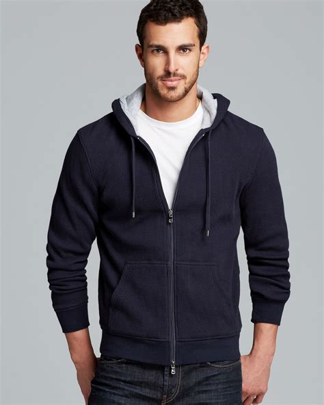 Michael Kors Waffle Hoodie In Blue For Men Midnight Lyst