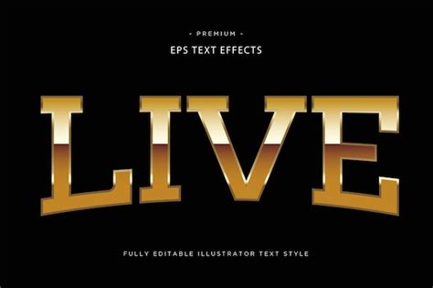 Premium Vector Live Golden 3d Text Effect