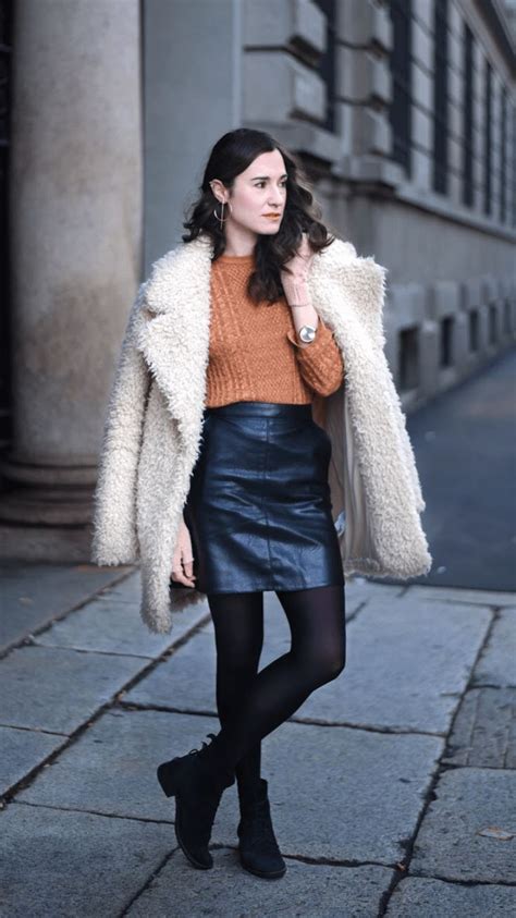 Leather Skirt And Soft Tones