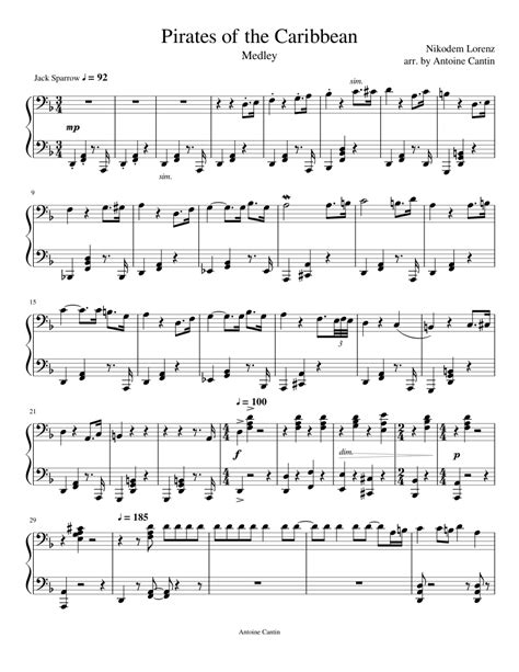 Drag this button to your bookmarks bar. Pirates of the Caribbean - Piano Medley sheet music for Piano download free in PDF or MIDI