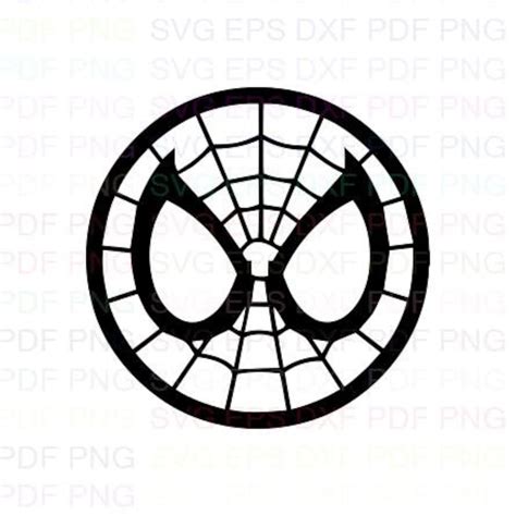Spider Man Face Circle Silhouette Svg Dxf Eps Pdf Png Cricut | Etsy