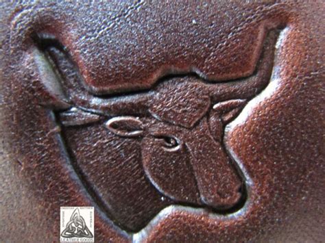 1999 Tlfmidas Longhorn Steer Cattle Wild Animal 1 Leather Stamp 8509