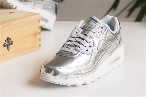 Nike Air Max 90 Metallic Silver Cq6639 001 Slick Sneakers