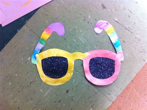 Summer Sunglasses Craft With Black Glitter Lenses For Preschoolers