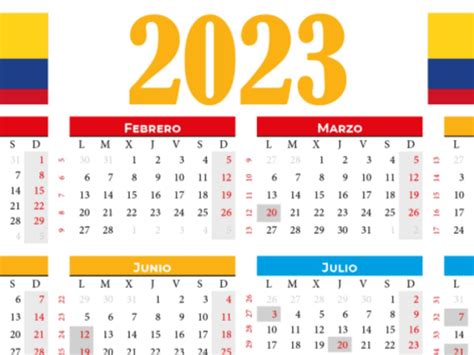 Conozca El Calendario De Colombia Para El Año 2023 El 45 Off