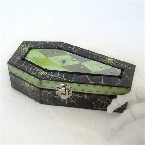 Coffin Box Decoupaged Halloween Box Goth Decor Gothic
