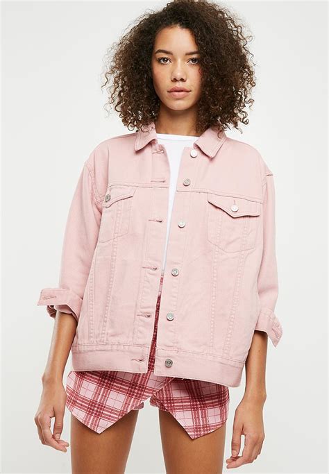 oversized denim jacket pink missguided jackets