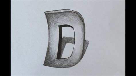 How To Draw 3d Letter D Trick Art Drawing 3d Letters Drawing