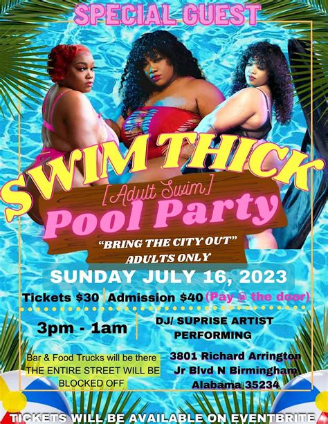 Swim Thick Adult Swim Pool Party Tha Vibe Bar And Lounge Birmingham July 16 To July 17