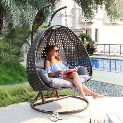 I was very pleased at the speed in which i received my hammock chair. 2 PERSON Outdoor ALL-WEATHER Hanging Egg Chair PE WICKER ...