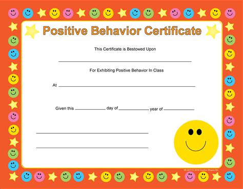 Bus Behavior Award Certificate Sample Certificate