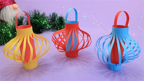 Фонарики на елку из бумаги / Christmas Paper Lantern for school - YouTube
