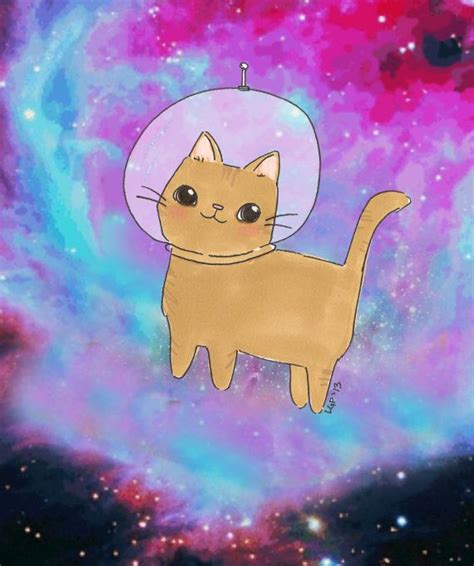 Astronaut Cat Illustration Space Kitty Cute Kawaii Galaxy Cat Art Print