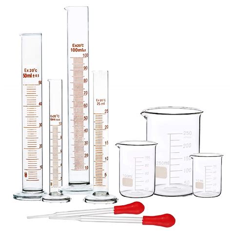 Buy Superlele Glass Graduated Cylinder Set 10ml 25ml 50ml 100ml Thick Glass Beaker Set 50ml