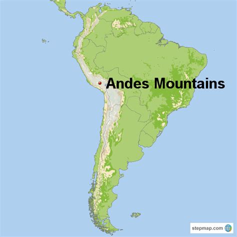 Stepmap Andes Mountains Landkarte Für South America