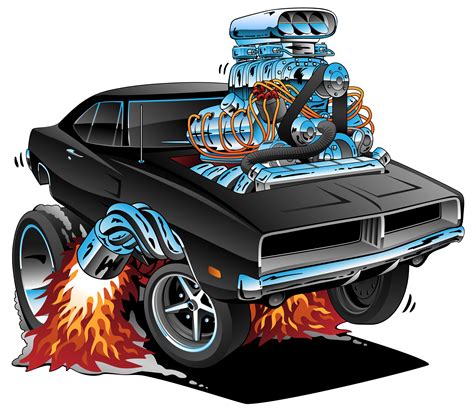 Classic Sixties Style American Muscle Car, Huge Chrome ...