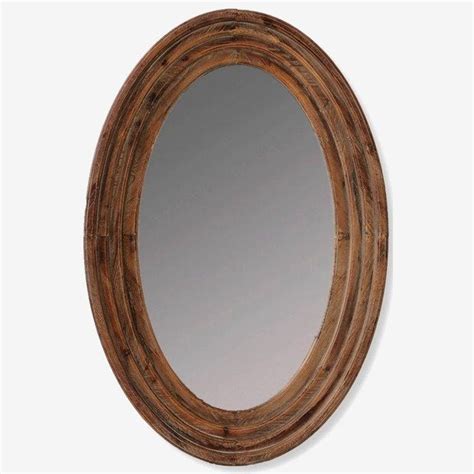 Brown Wood Framed Oval Mirror Oval Mirror Mirror Stained Mirror