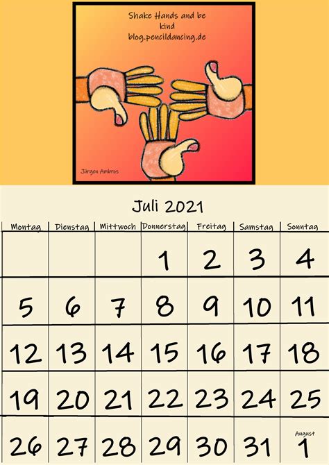 Alle kalenderwochen (kw) für 2021. Kalenderblatt Juli 2021 - Pencildancing__Ideen - und ...