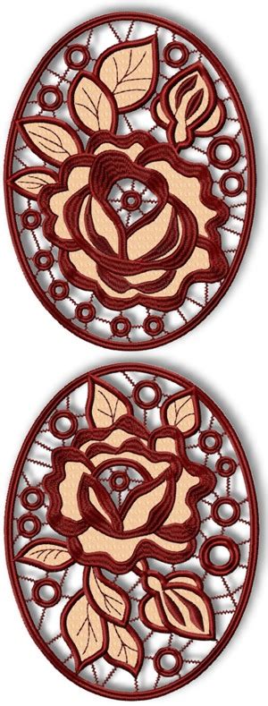 Advanced Embroidery Designs Cutwork Rose Medallions