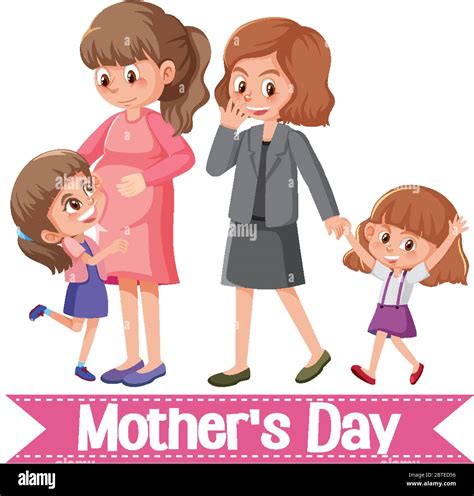 Moms Daughters Stock Vector Images Alamy