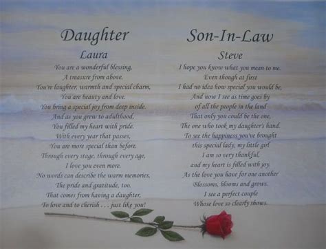 Nothing makes you prouder than seeing the people your children have become, and. Daughter & Son-in-law Personalized Poem Anniversary Gift ...