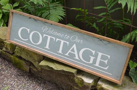 Welcome To Our Cottage Galvanized Rustic Sign Cottage Sign Etsy