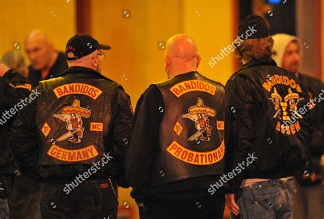 Members Bandidos Motorcycle Club Stand Outside Editorial Stock Photo