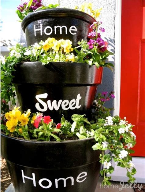 15 Wonderfull Diy Stacked Flower Pots