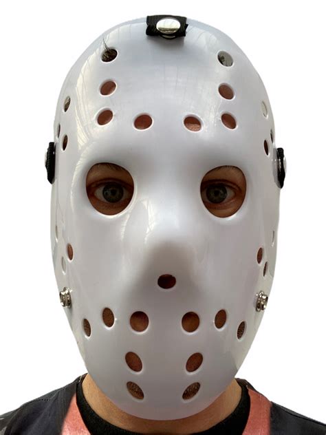 Weiß Hockey Maske Plastik Jason Horror Friday Halloween Kostüm Erwachsene Kinder eBay