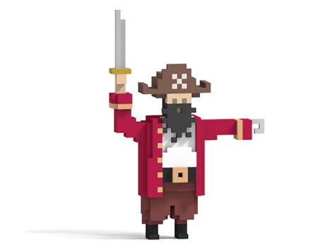 3d Pixel Pirate Captain By Toke Thieden On Dribbble