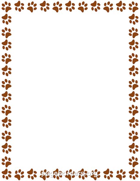 Pin By Angela Cole On Border Paw Print Clip Art Page Borders