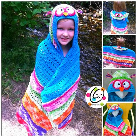 Crochet Owl Hooded Towel Snappy Tots